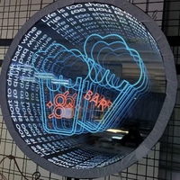 Miroir mural infini personnalisé, signe infini, miroir infini 3D, lumière vidéo LED, miroir d'abysse mural pour bar, enseigne au néon, nouveau style