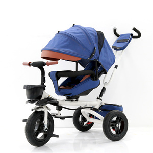 Poussette 4 en 1 pour enfants de 2 à 8 ans, bébés, prix bas, tricycle à trois roues avec cadre en acier, poussettes à pneus en caoutchouc les plus vendues - Product Image 6