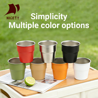 Vasos Apilables de Acero Inoxidable de Colores Surtidos, 300 ml, 10 oz, Vasos Metálicos para Beber, Regalo para Fiestas Familiares