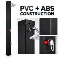 KANGRUN 40L Shower Kolom Tenaga Surya untuk Luar Ruangan PVC+ABS Shower Berdiri Pemanas Surya untuk Kolam Renang, Taman, Pantai, Berkemah Grosir