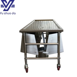 YUSHUODA Carro de disección de cadáver de acero inoxidable de alta calidad Cubierta y frenos de metal populares - Product Image 4