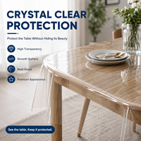 Nappe transparente en PVC YJ, couverture de table en plastique transparent, protection de table en vinyle pour bureaux, antidérapante, commande en gros