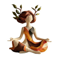 Statue de méditation en résine 2026, figurine de yoga polyvalente, sculpture apaisante, ornement pour l'harmonie intérieure, livraison directe