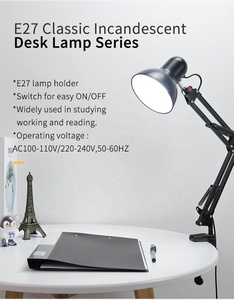 SML có thể gập lại đèn <span class=keywords><strong>Led</strong></span> cạnh giường ngủ đèn bàn với kẹp kẹp Đèn bàn cho phòng ngủ đọc sách trang trí phòng khách - Product Image 1