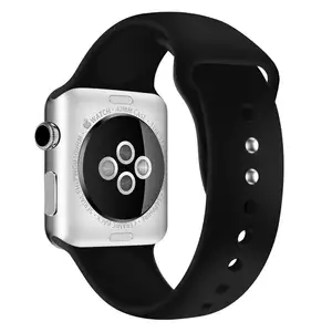 Grosir apple watch series 2 42 mm tali-Gelang Silikon untuk Tali Jam Tangan Apple, 44Mm 40Mm 42 Mm 38Mm 42 Mm Gelang Cerdas Olahraga Seri IWatch 3 4 5 6 Se