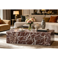 Newstar Stone Lila-Weiß Geäderter Rosso Roter Marmor Rosa Levanto Couchtisch für Luxuriöses Modernes Wohnzimmer