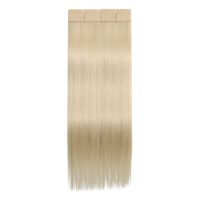Extensions de cheveux naturels de qualité supérieure, soyeuses et douces, avec pointes épaisses, sans colle, sans nœuds, style DIY, extensions à bandes adhésives platine, OEM