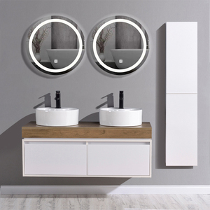 Ensemble <span class=keywords><strong>de</strong></span> meuble-lavabo <span class=keywords><strong>de</strong></span> <span class=keywords><strong>salle</strong></span> <span class=keywords><strong>de</strong></span> <span class=keywords><strong>bain</strong></span> rectangulaire moderne à fixation murale avec lavabo en céramique et <span class=keywords><strong>miroir</strong></span> LED - Product Image 2