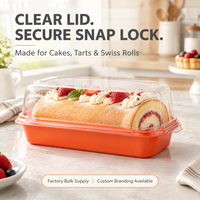 Boîte de pâtisserie en plastique transparent pour desserts et collations, emballage en blister coloré en PET de qualité alimentaire pour supermarchés et boulangeries