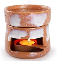 Brûleur de cire fondue et d'huiles essentielles, diffuseur d'arômes, porte-bougie chauffe-plat pour aromathérapie, décoration maison et chambre, effet de transformation au four