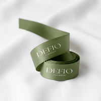Ruban en satin personnalisé imprimé avec logo, 2 cm, pour emballage de boîtes à gâteaux de boulangerie, emballage cadeau et papier de soie
