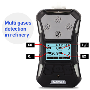 IP67 4 gás monitora CO H2S O2 CH4 analisador de gás portátil para refinaria - Product Image 1