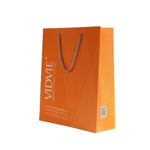 ถุงกระดาษของขวัญสีส้มพิมพ์โลโก้ <span class=keywords><strong>VIDVIE</strong></span> แบบกำหนดเอง ถุงช้อปปิ้งสุดหรูพร้อมหูหิ้วสำหรับบรรจุภัณฑ์ขายปลีก - Product Image 1