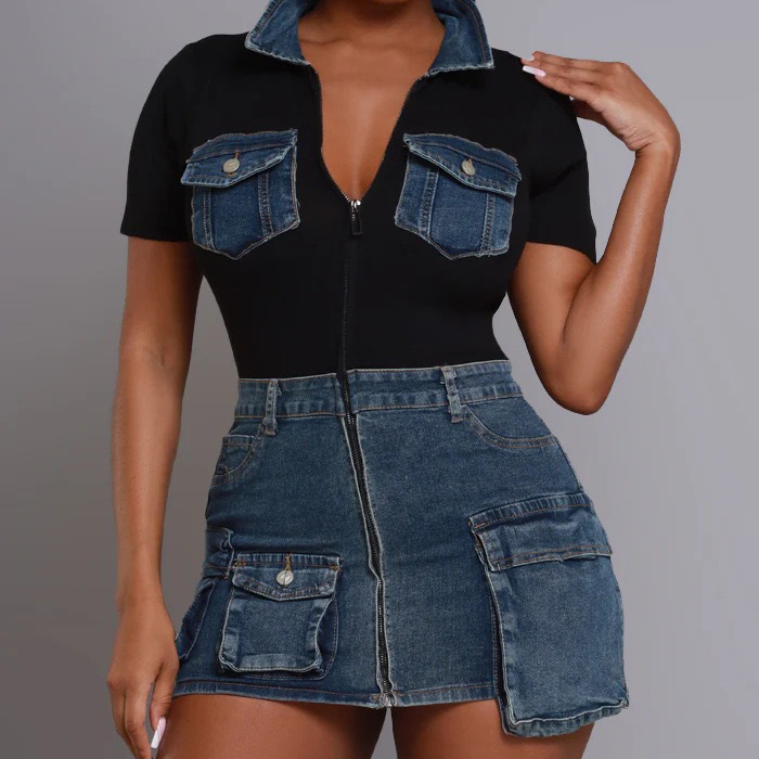 Denim with Dress - Stylish Women's Denim Dresses - New Design Denim with Dress - Stylish Women's Denim Dresses - New Design