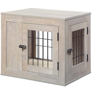 Table d'appoint pour chien de style meuble, niche en bois avec double porte, idéale pour une utilisation intérieure dans les maisons pour chiens de taille moyenne - Product Image 1