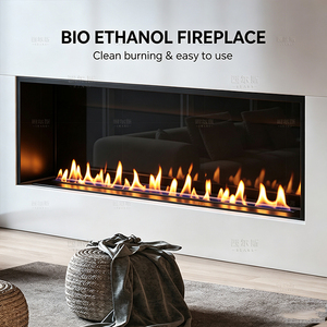 Caminetto a <span class=keywords><strong>Bioetanolo</strong></span> da Incasso Moderno per Interni di Ville, con Fiamma Reale, da Parete - Product Image 1