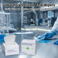 WIPESTAR Lingettes 100% Pâte de Bois 280 Feuilles Boîte Verte Lingettes de Laboratoire 1 Plis Pop-up Lingettes Délicates pour Spectromètre et Lentilles Optiques