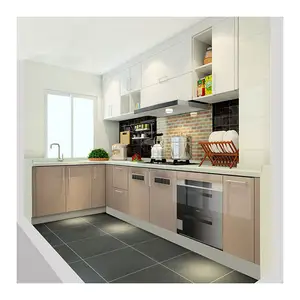 NICOCABINET New Singaporean Design High Gloss Finish Kitchen Cabinet with Different Color Options For Small Family