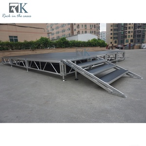 Square Safety <b>Stage</b> <b>Platform</b> Quick Install Event <b>Stage</b> with Guardrail - Product Image 4