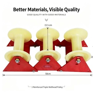 Rodillo de Nylon de Alta Resistencia y Baja Fricción <span class=keywords><strong>para</strong></span> Tracción de Cables, Recto/Esquinero/Guía de Alcantarilla, Polea de Base Plana <span class=keywords><strong>para</strong></span> Desplazamiento de Cables - Product Image 3