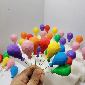 Wooden Carved <b>Balloons</b> Geometric Multi Piece Package Colorful Decorations For Birthday Living Room Modern Craft Gift - Product Image 1