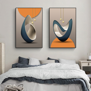 Quadro Murale Astratto Geometrico in Porcellana Cristallina per Decorazione Moderna del Soggiorno - Product Image 3