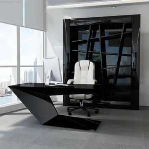 Modern Luxury Boss desks for offices big boss desk wooden director table design MDF baking paint black l shaped office desk