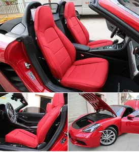 Pour Porsche 718 Boxster 911 <span class=keywords><strong>BMW</strong></span> <span class=keywords><strong>Z4</strong></span> Audi TT Jaguar F-Type Accessoires de voiture personnalisés Housses de siège 2 places Cuir Nappa Ensemble complet - Product Image 2