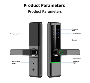 स्थिर पीतल स्मार्ट लॉक उन्नत अर्धचालक फिंगरप्रिंट सेंसर क्षण खुला दरवाजा पहचान-अनन्य फिंगरप्रिंट - Product Image 6