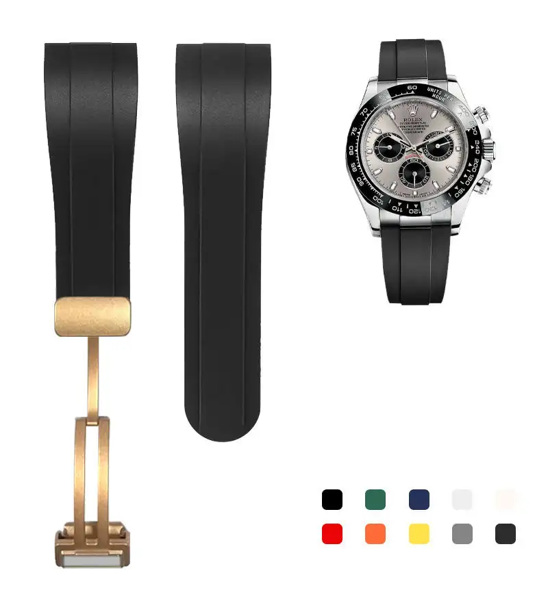 Bracelet de montre en caoutchouc de silicone de haute qualité 20mm 21mm 22mm pour Rolex