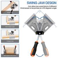 Serre-joint à angle droit 90 degrés réglable en alliage d'aluminium pour l'assemblage de bricolage, outils de travail du bois - Conception précise et durable