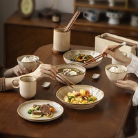 Vaisselle en céramique vintage, plats de forme irrégulière déformés au four, assiettes en porcelaine, bols, assiettes à sushi/sashimi/steak, hôtels