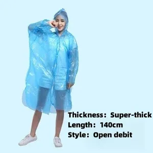 Disposable Outdoor Use Emergency Plastic Poncho Waterproof Adult Thickened And Extended Portable Raincoat