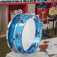Orff Tambourin à manivelle Instrument de percussion auto-accordant pour l'éducation des enfants Jeu de groupe en métal
