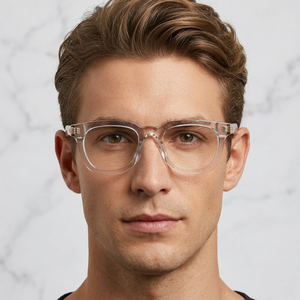 Monturas de Gafas Transparentes Rectangulares de Aro Completo, Color Sólido, Anti-UV, para Hombres Adultos, Corrección de Visión - Product Image 1