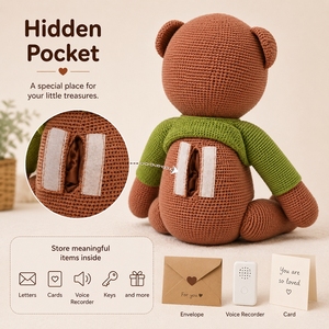 Orsacchiotto Gigante in Peluche con Tasca Nascosta da 37 Cm, Regalo Commemorativo, Giocattolo <span class=keywords><strong>Amigurumi</strong></span> all'Uncinetto - Product Image 2