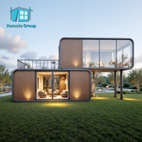 Maisonnette préfabriquée portable personnalisée de 20 pieds ou 40 pieds, capsule habitable, maison conteneur type Apple Cabin, designs de maisons à 2 étages