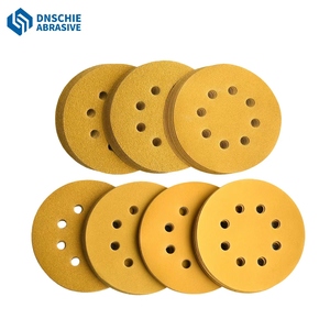 أقراص صنفرة ذهبية متوسطة الحجم 5 بوصات بـ 8 ثقوب للتعليق في السوبر ماركت، ورق صنفرة للاستخدام في السيارات والخشب، 10 قطع/صندوق - Product Image 2