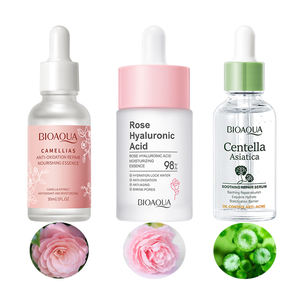 BIOAQUA Serum ekstrak tanaman organik alami, Serum Perawatan Kulit pencerah pelembap wajah mawar Camellia, ekstrak tanaman organik alami - Product Image 1