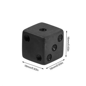 Dados de Juego de Ángulo Recto Negros Mate de 16 mm al por Mayor, Logotipo Grabado Personalizado, Material Plástico - Product Image 3