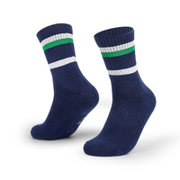 Mi-haut noir blanc rayé Long Tube tricoté logo équipage 100 coton épais rembourré athlétique Sport formateur chaussettes hommes femmes dames