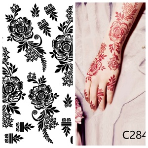 Pegatinas de tatuaje temporal de <span class=keywords><strong>Henna</strong></span> marrón personalizadas, patrón de encaje, tatuajes, misterio, flor de Mandala Sexy, pegatina de <span class=keywords><strong>Henna</strong></span> impermeable - Product Image 2