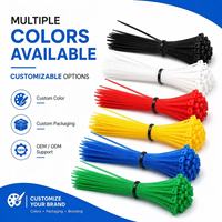 Attache de fixation pour garniture de voiture en nylon POM 5 mm, avec boucle auto-agrippante en microfibre colorée, pour la gestion des câbles et l'organisation des fils