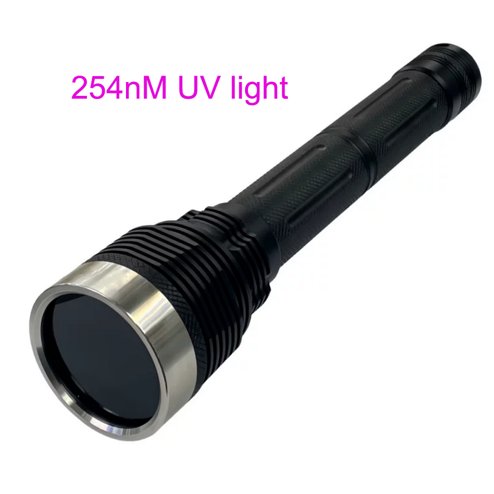 High Power 20 Watt 254nm LED Shortwave UV Light Flashlight for Scheelite Minerals Detection