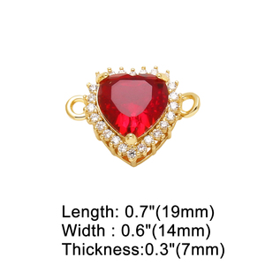 Multicolor Crystal Heart Charm for Bracelet Necklace Copper DIY Keychain Purse Charm <strong>Jewelry</strong> Making <strong>Supplies</strong> chma522 - Product Image 6