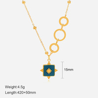 Quantum Tessera 14K Fractal Grid Vortex Collier chaîne orbitale émaillée pour femme avec pendentif épais en émail noir