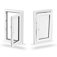 Fenêtre à battant en PVC minimaliste de style européen, double vitrage, insonorisée, isolante thermiquement, en verre trempé, personnalisable, vente en gros usine