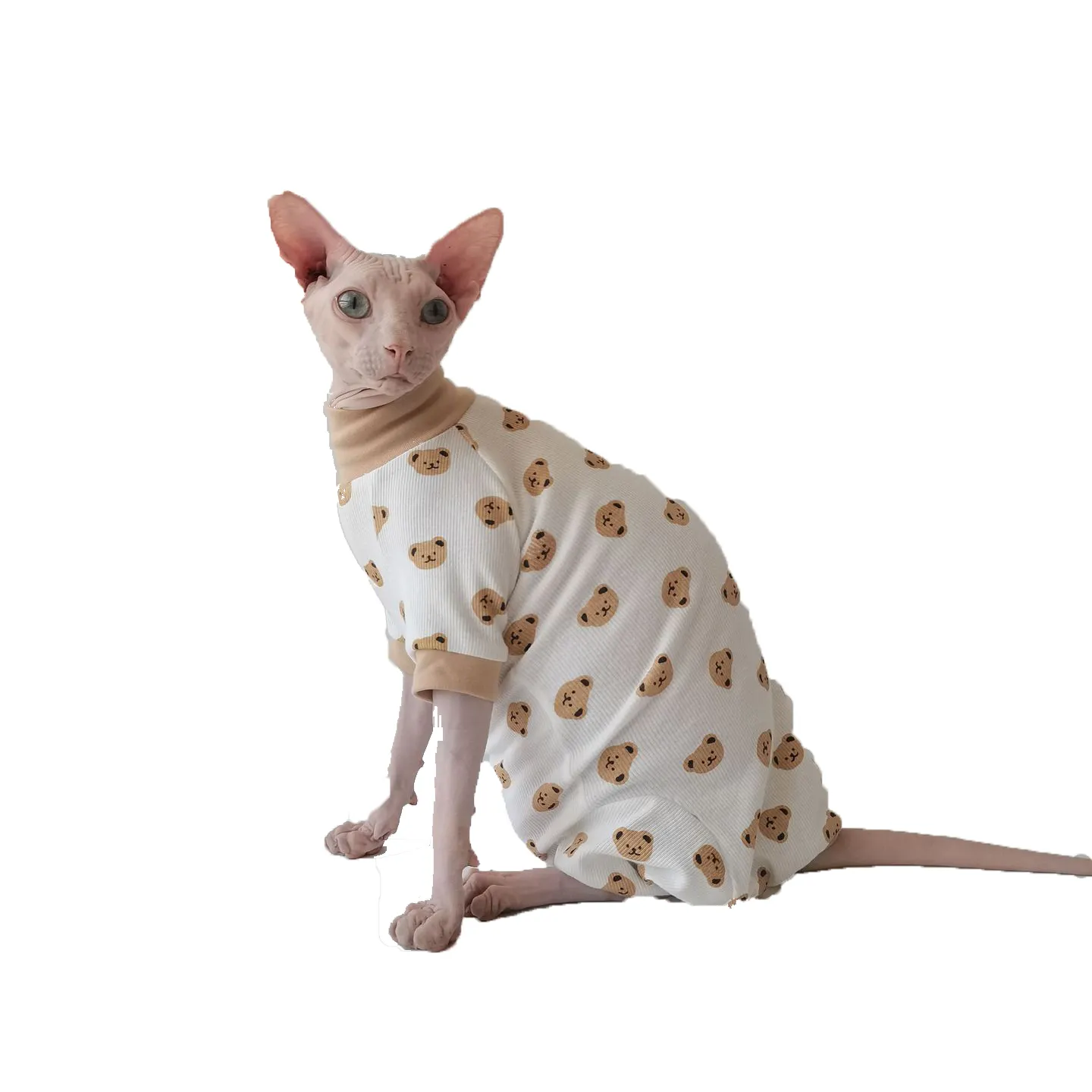 Großhandel Blumen druck Sphynx Katze T-Shirt Kleidung Haustier Kanada Haarlose Katzen Kleidung Sommer Weiche Produkte