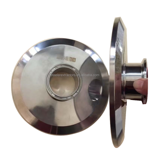 الفولاذ المقاوم للصدأ ثلاثي المشبك 8 "X 1.5" نهاية كاب المخفض مع البصر الزجاج