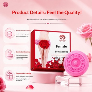 Jabón Íntimo Femenino Redondo Rosa, Jabón de Higiene Íntima Hecho a Mano con Caja de Regalo - Product Image 1